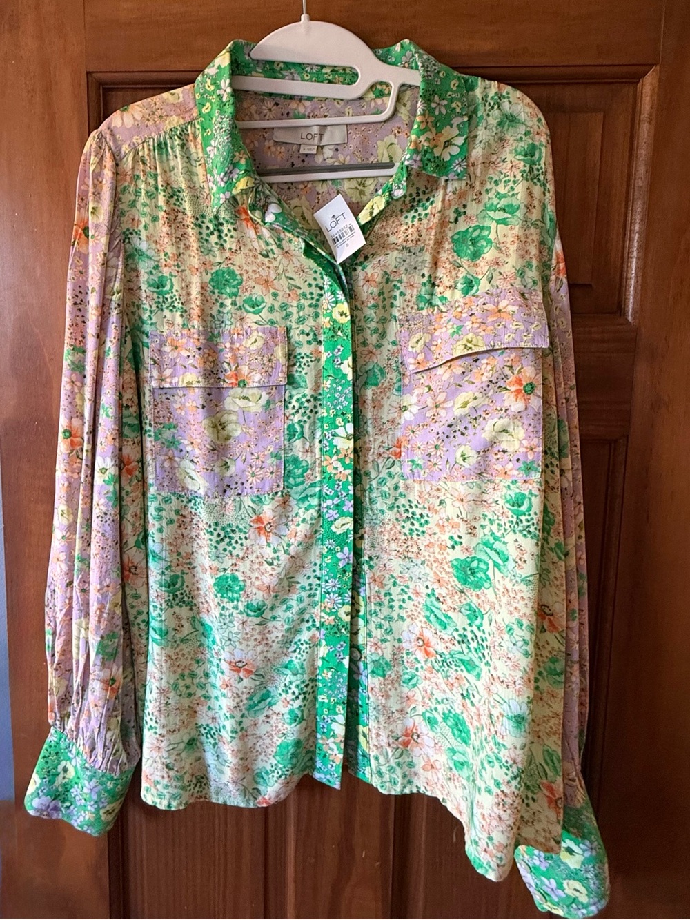 LOFT Floral Button-Down Blouse